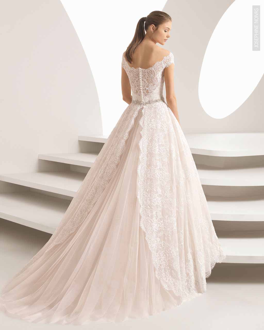 Vestido de Noiva Rosa Clará Roupa de Casamento Feminina